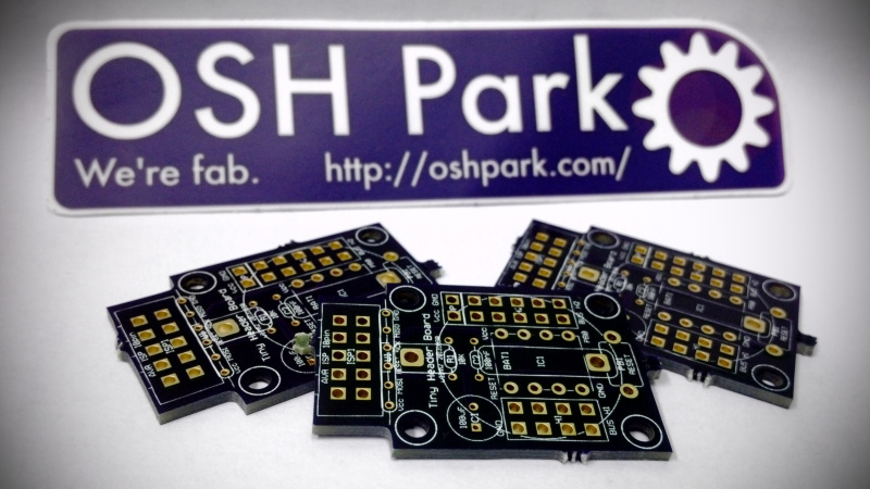 Tinusaur prototype PCBs from OSHPark