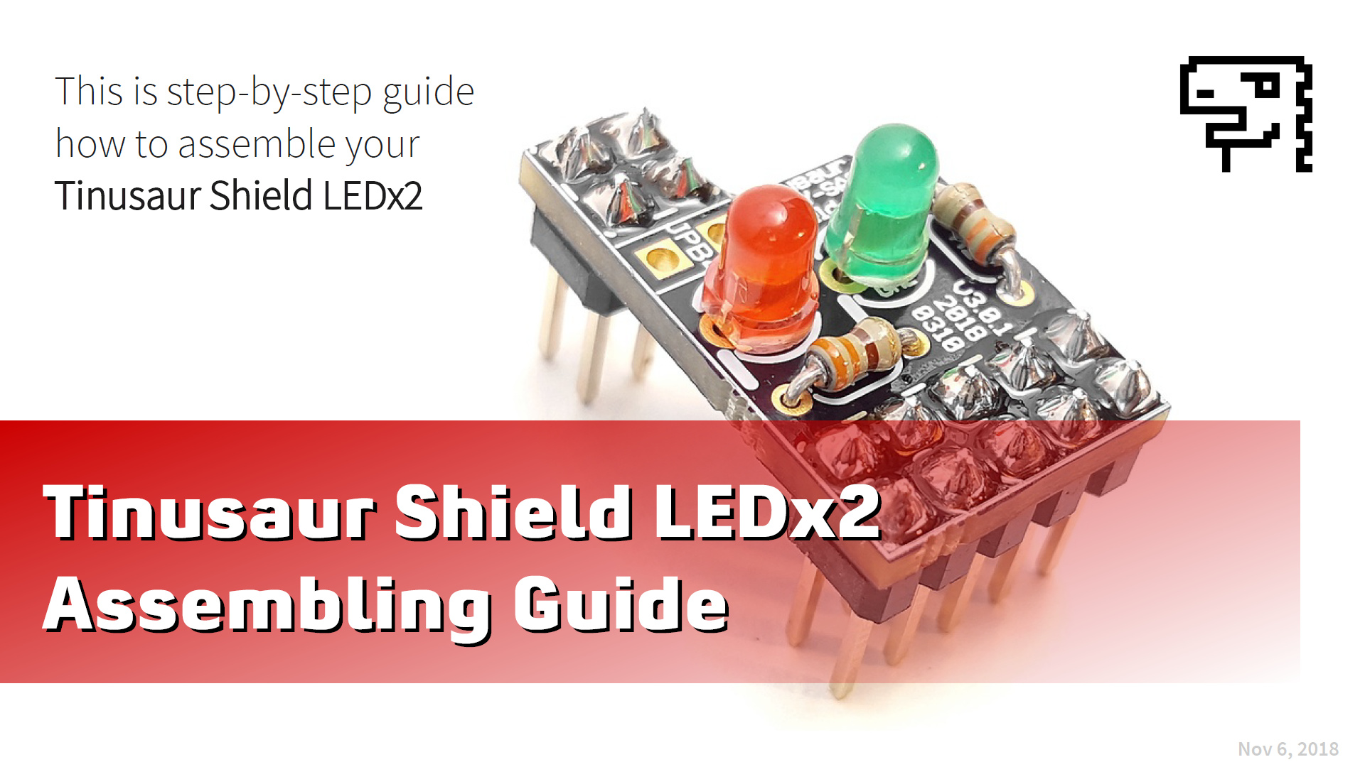 Tinusaur Shield LEDx2 - Assembling (slides)