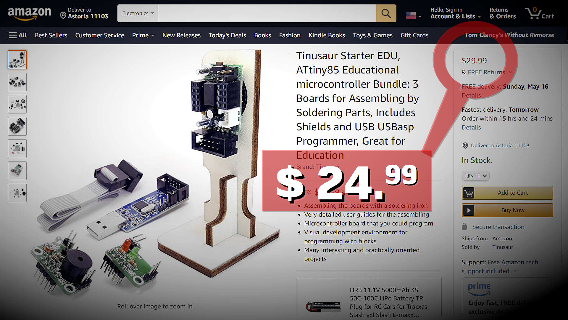 Tinusaur products available on Amazon USA