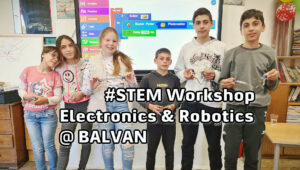STEM workshop on electronics and robotics in the village of Balvan
