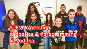 STEM workshop on robotics and programming in the village of Voditsa